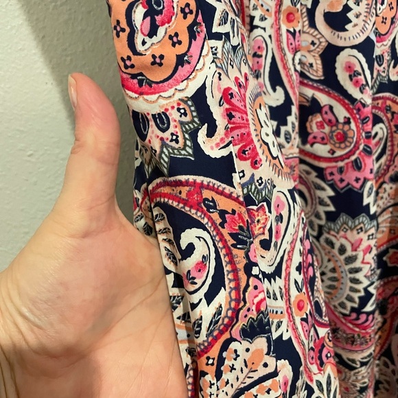Talbots Navy and Pink Paisley Dress - Picture 3 of 8